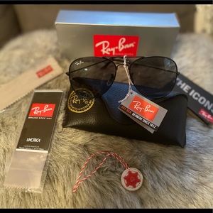 Ray Ban SunGlasses  ( Black) with Carrying case, box, and tags.